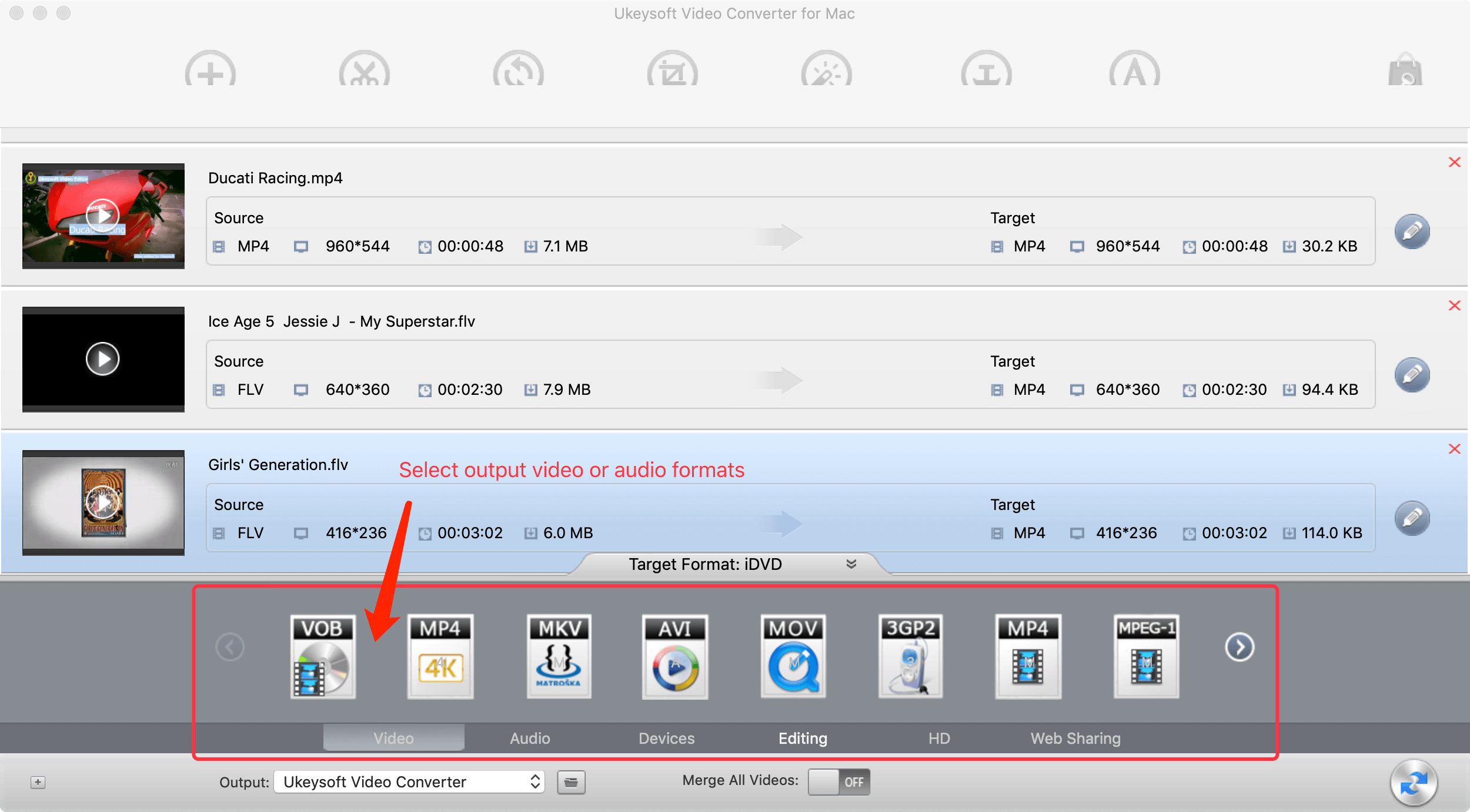 MP4 as output format