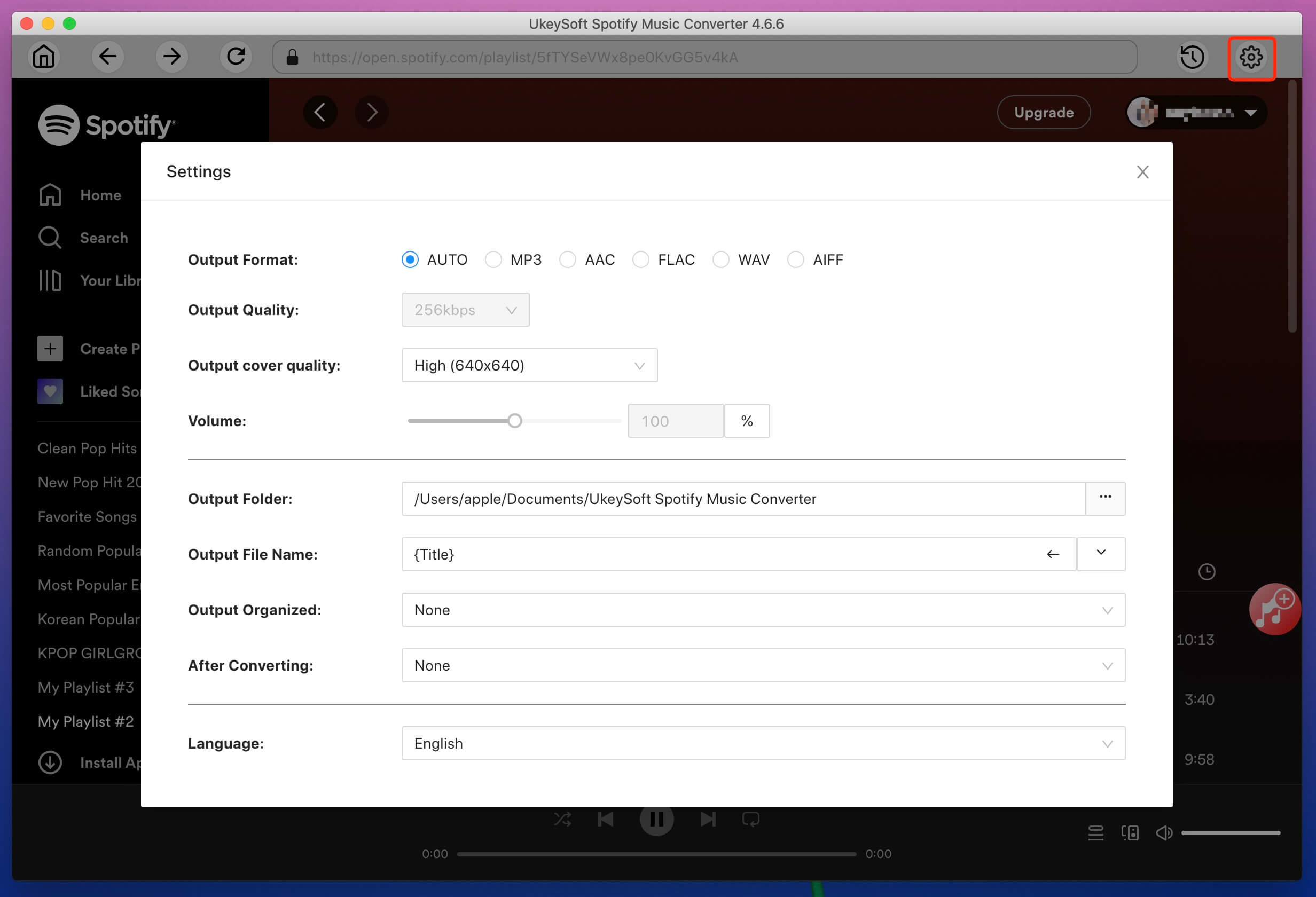 select MP3/ M4A as output format