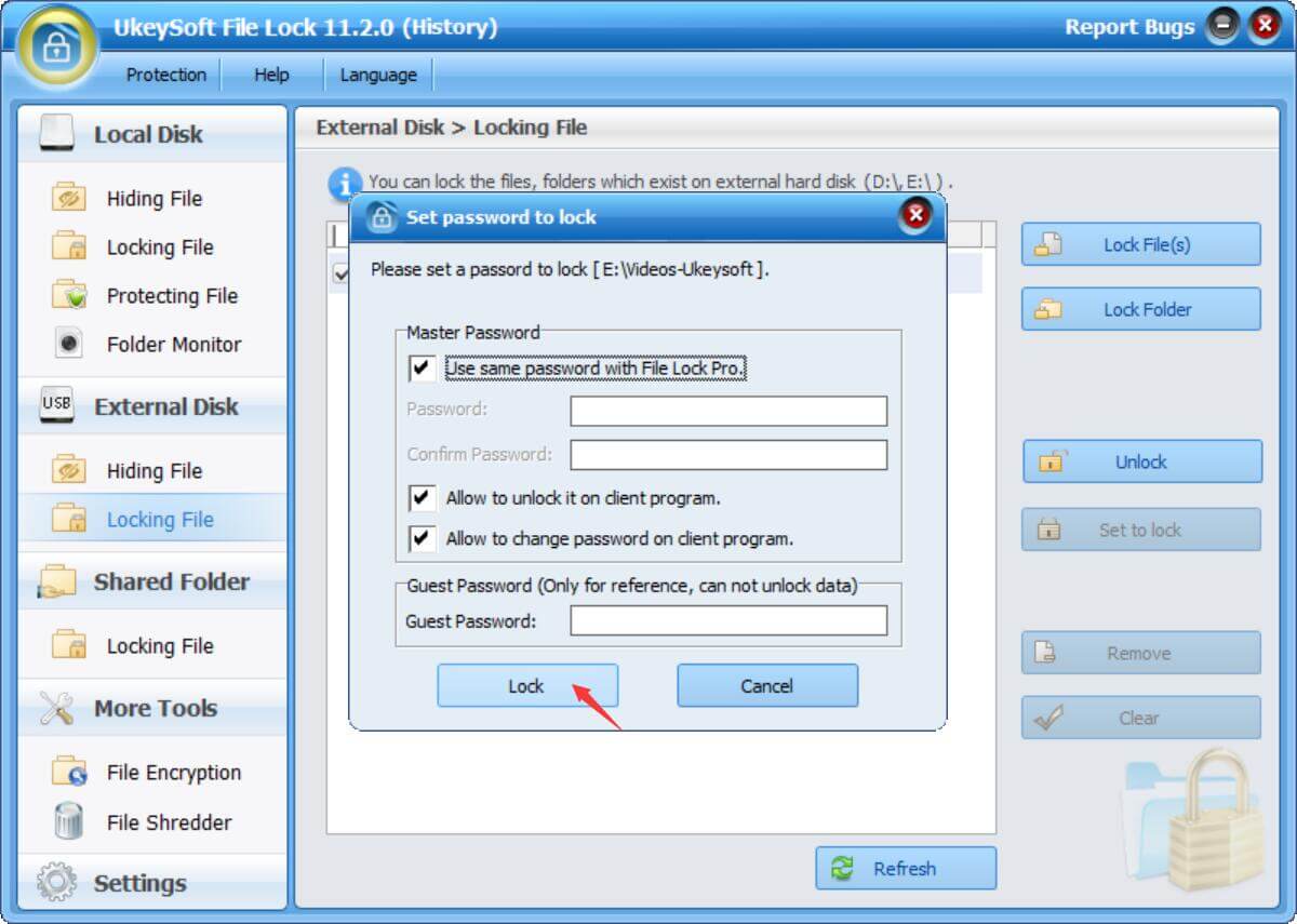 lock USB drive with password