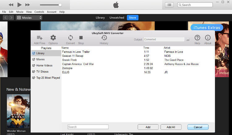 Add iTunes M4V Movies