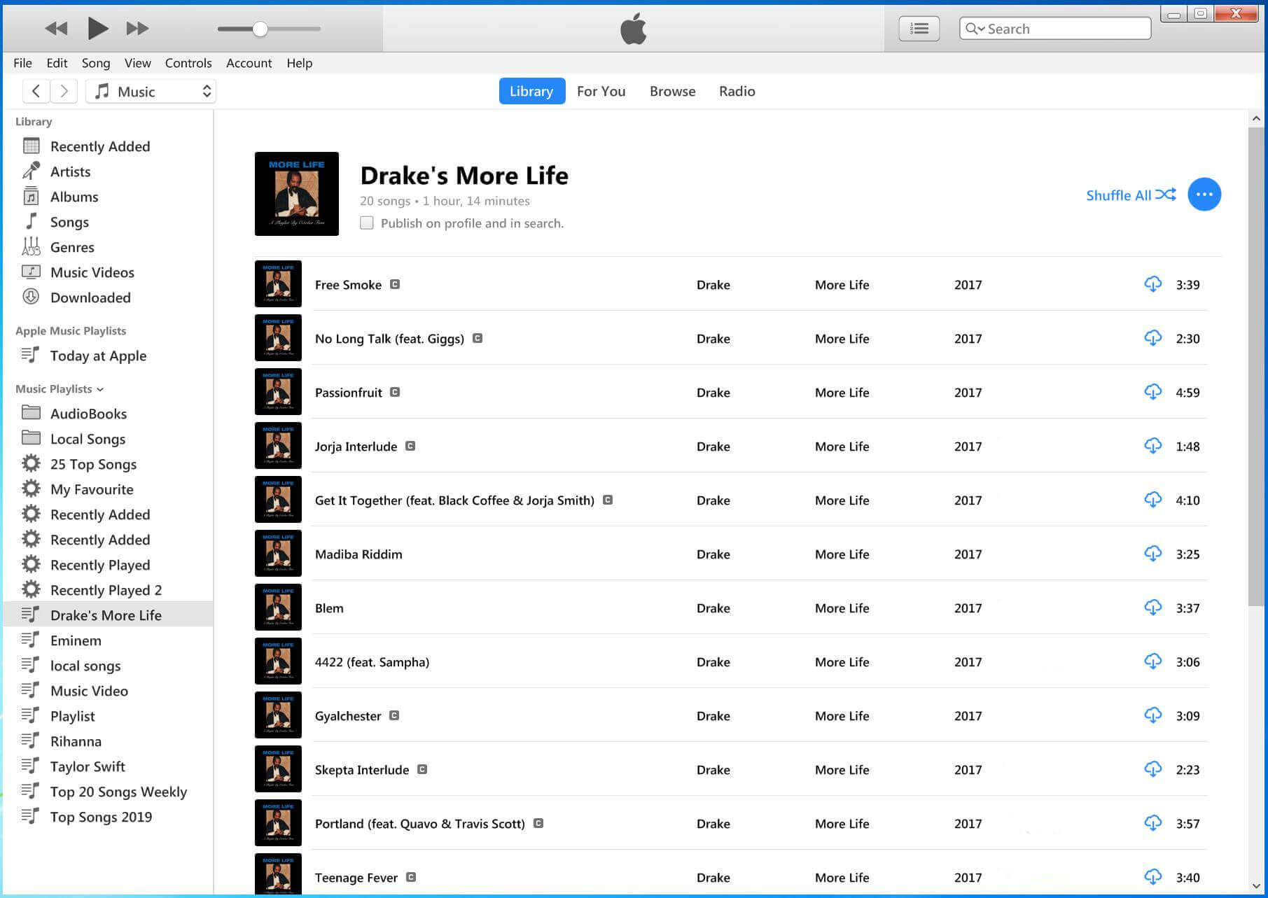 More Life albums on iTunes library