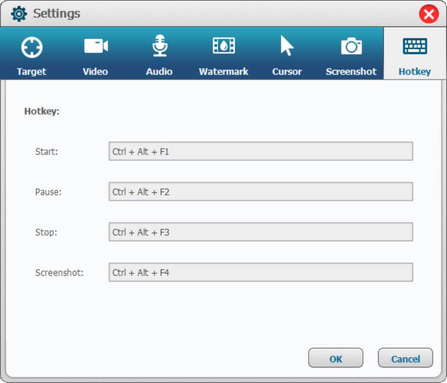 set Hotkey to record youtube video