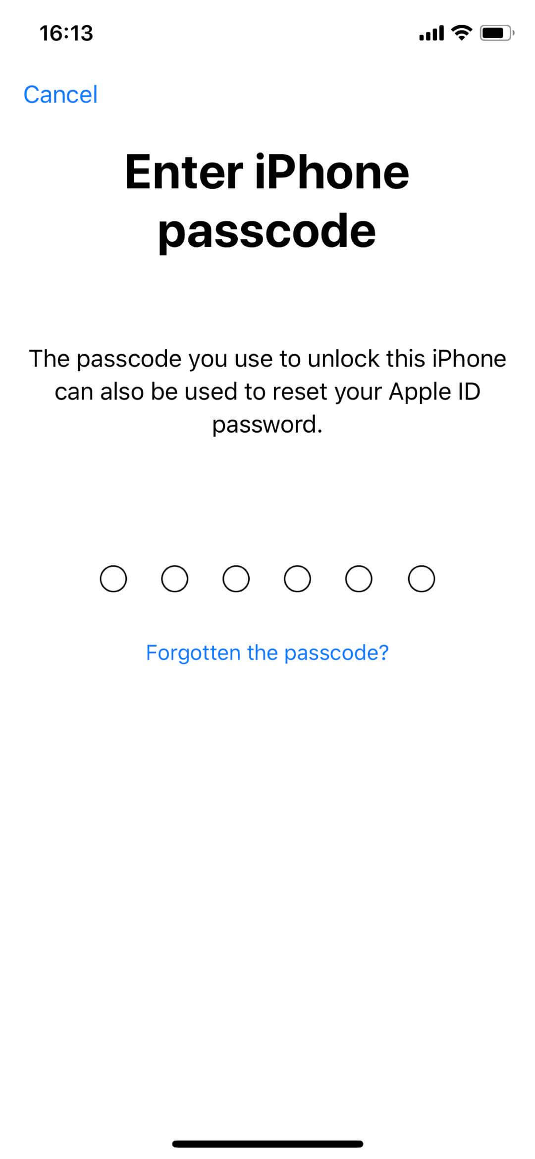 reset apple id password