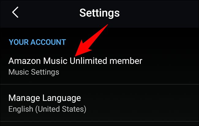 amazon music setting on android