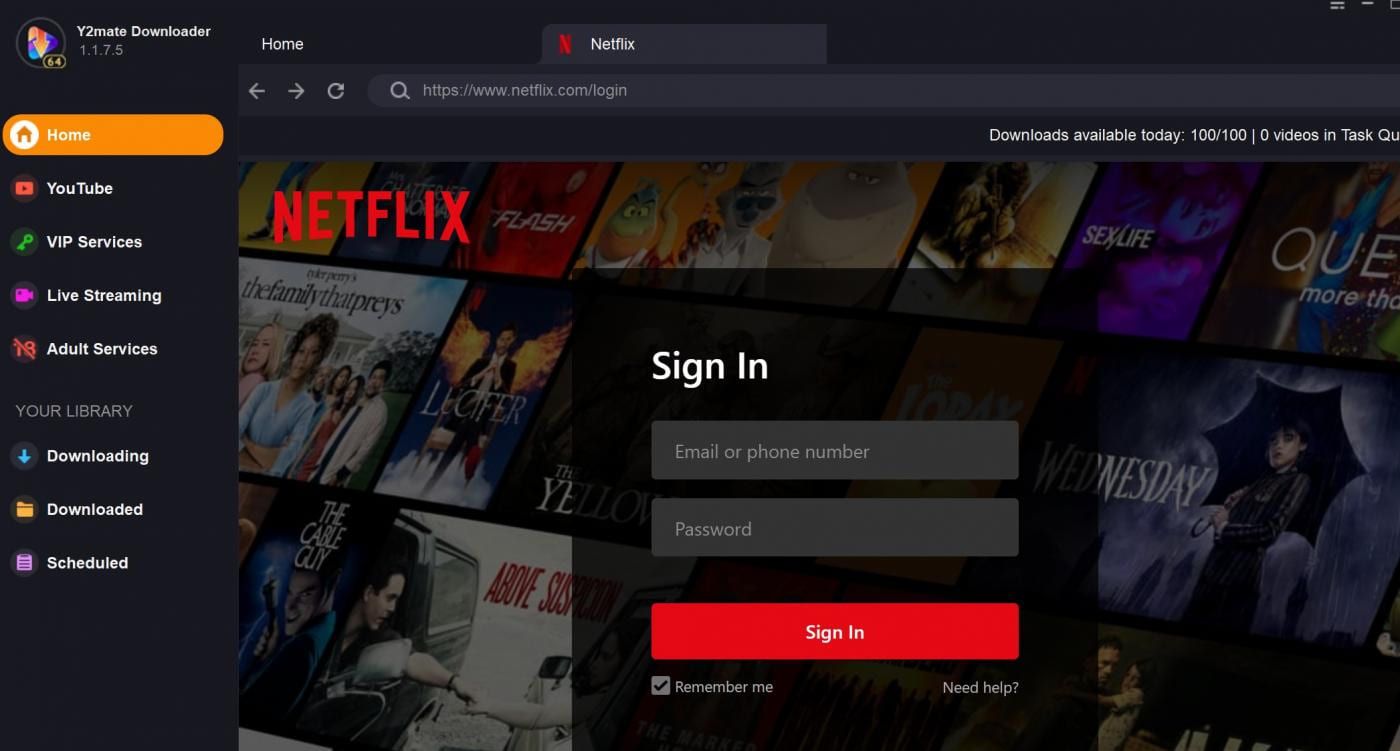 Y2Mate Netflix Video Downloader